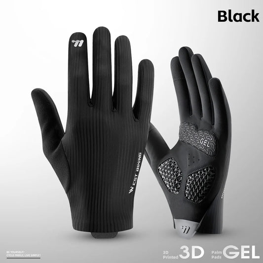 West Biking 3D Printed Gel Cycling Gloves Shock Absorbing Full Finger