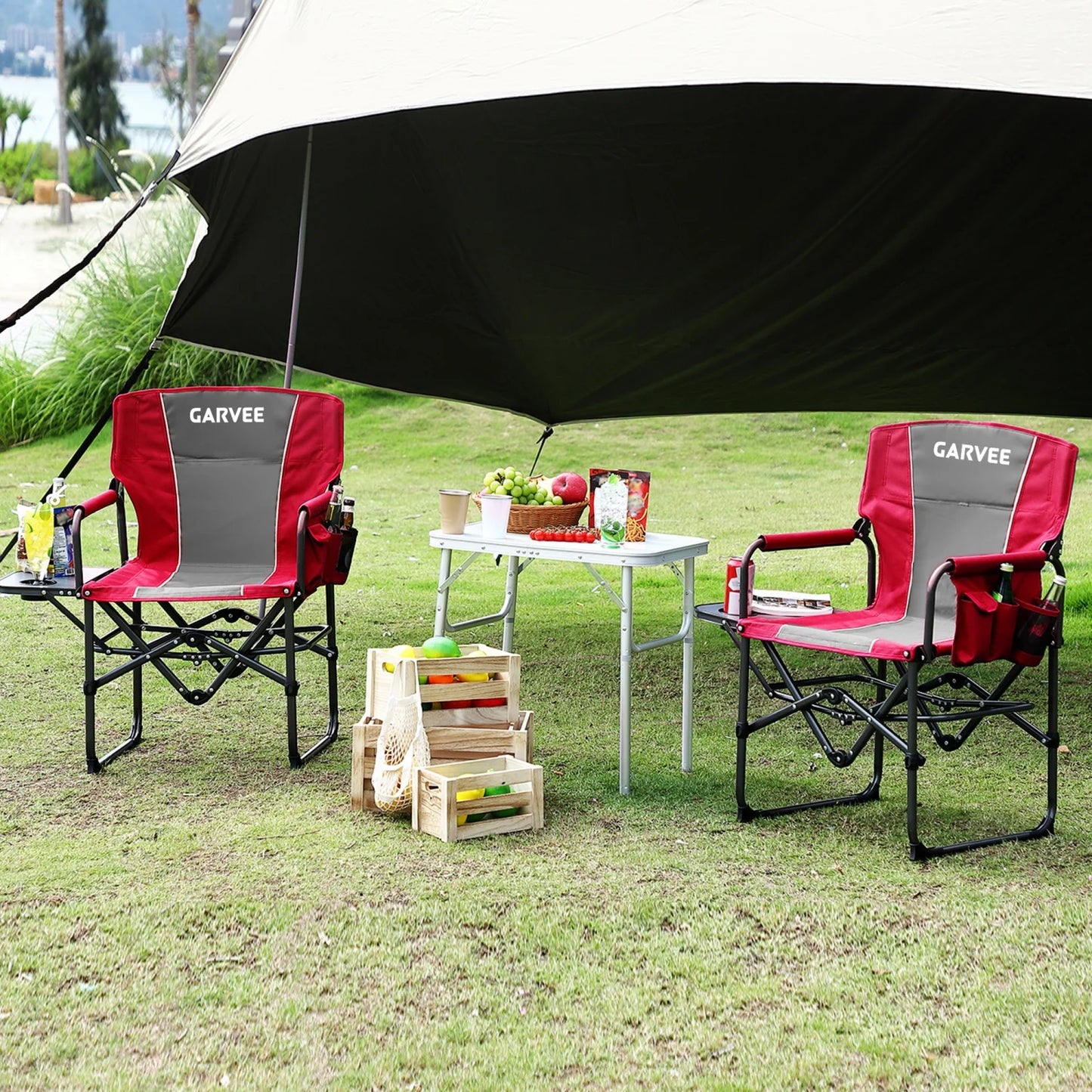 HiMISS Oversized Heavy Duty Folding Directors Chair 400 Lbs Capacity