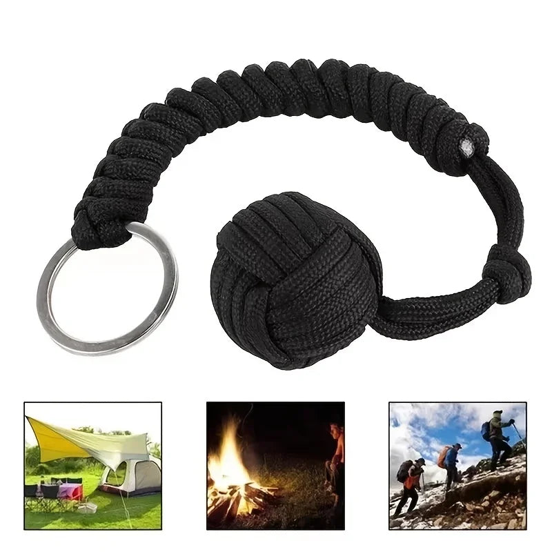 Outdoor Self Defense Umbrella Rope Monkey Fist Steel Ball Chain