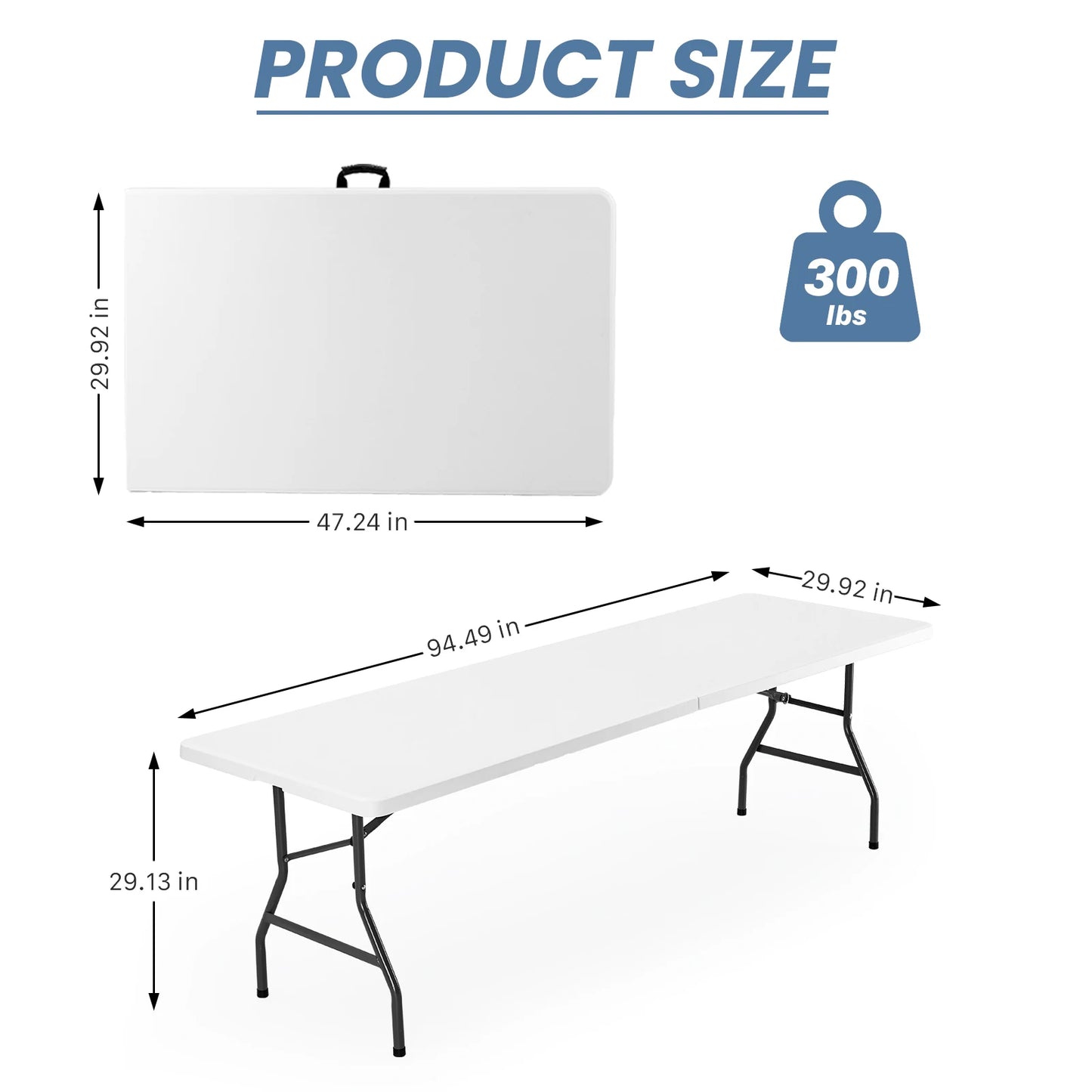 JHK Portable Folding Camping Table Heavy Duty Outdoor Carry Handle