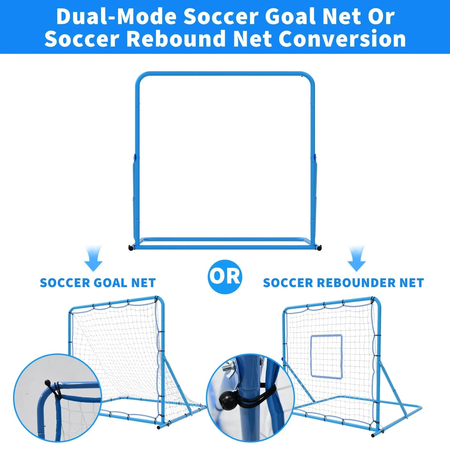 HiMISS Adjustable Soccer Rebounder Net With Steel Frame For Training