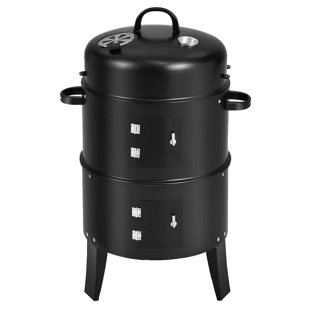 Atuotin Vertical Charcoal Smoker With Built In Thermometer Grill
