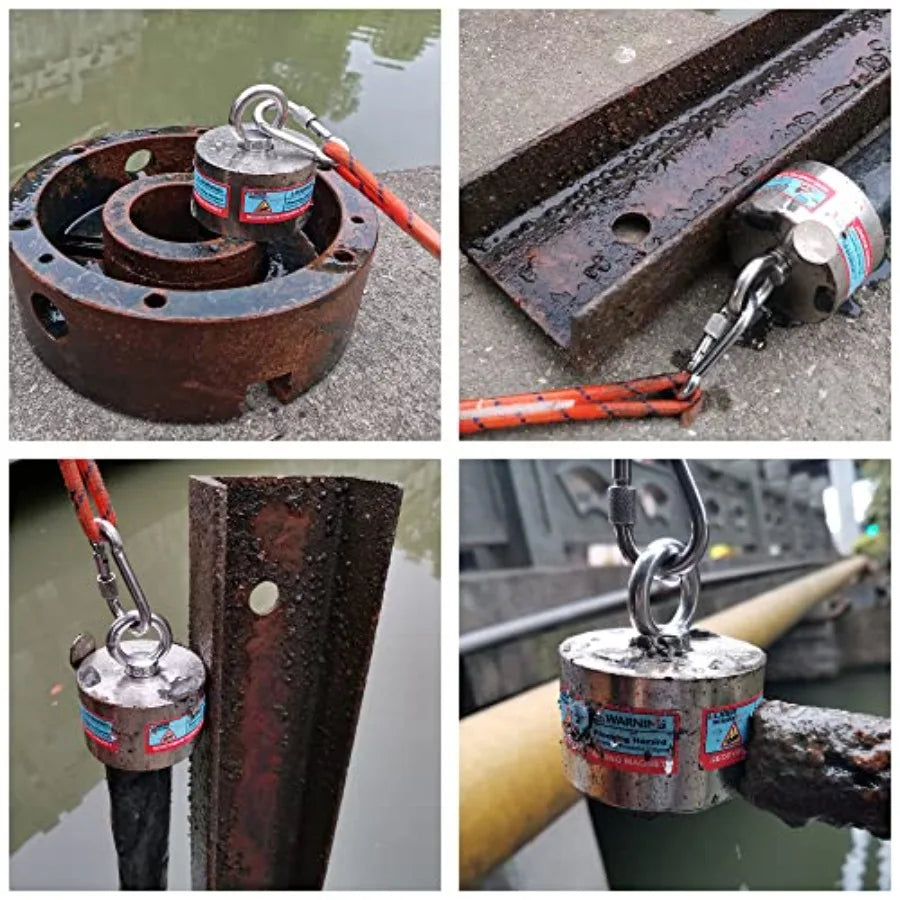 Fishing Magnet Kit 1000lbs Strong Large Neodymium Fishing Magnet with 66ft Rope for River Retrieval Recycling Magnetic Salvage