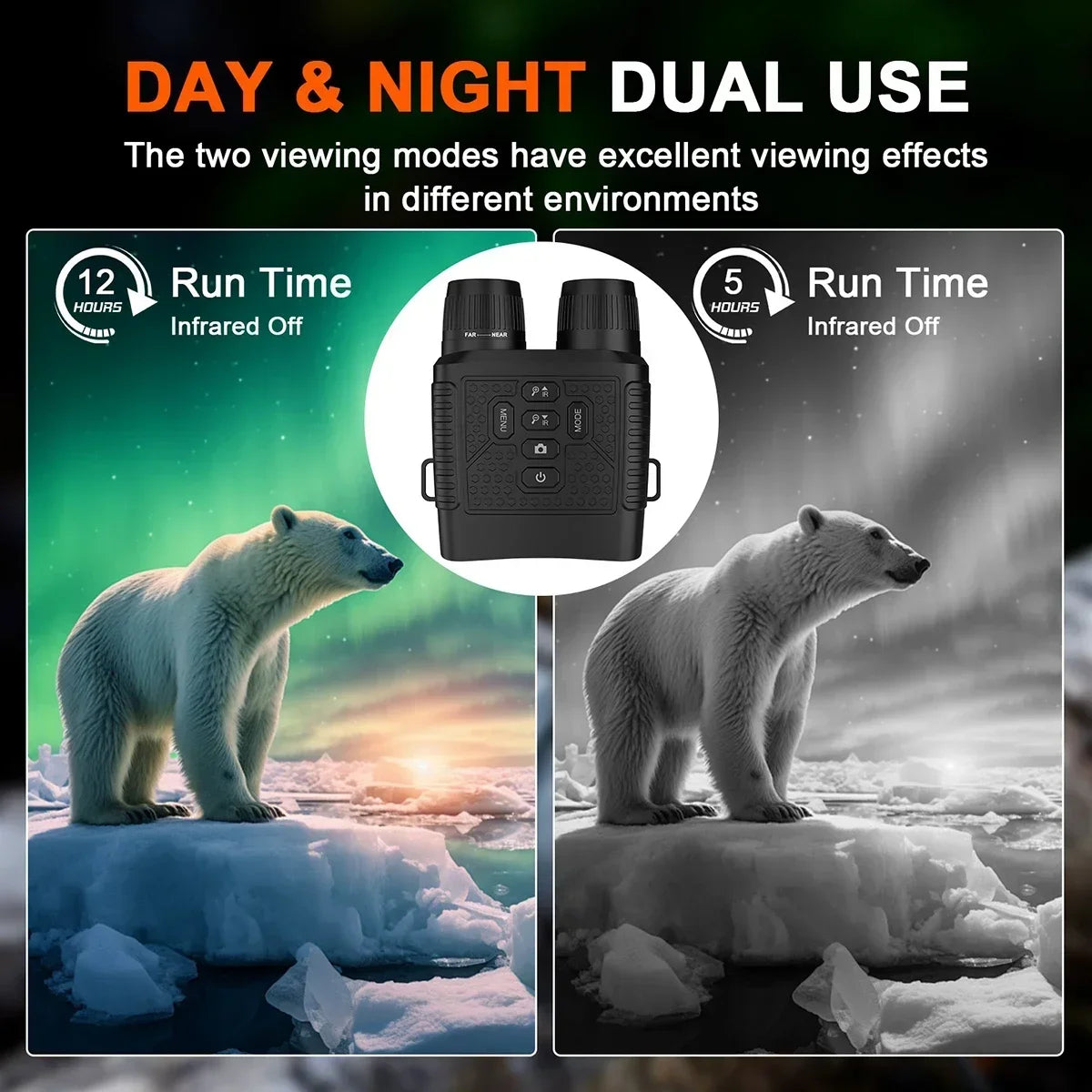 Rechargeable Digital Night Vision Binoculars With Large Screen