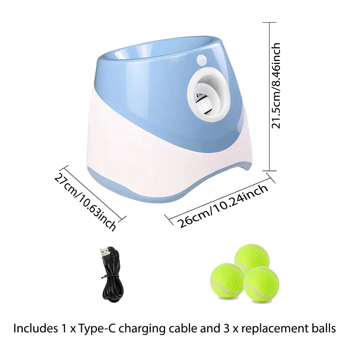 Automatic Adjustable Dog Tennis Ball Launcher With Three Balls
