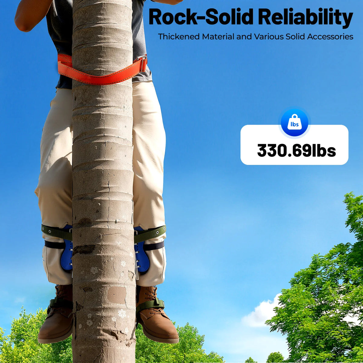 Adjustable Steel Tree Climbing Spike Set Durable Outdoor Gear