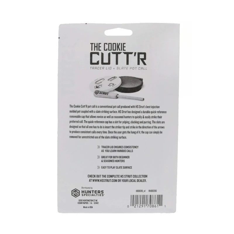 Cookie CuttR Tracer Turkey Pot Call Clucks Yelps Purrs