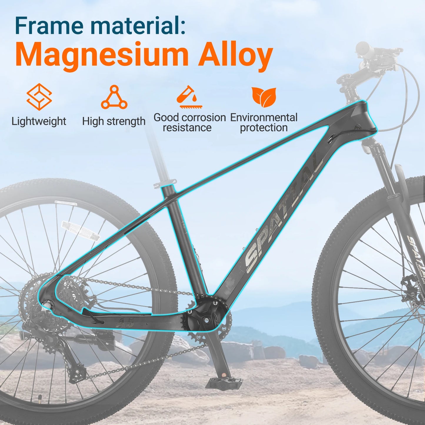Spatial MT275FS Hardtail Mountain Bike With Magnesium Alloy Frame Disc Brakes