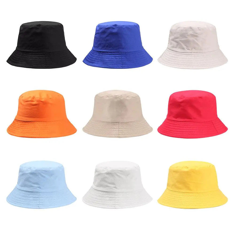 Children Unisex Foldable Bucket Hat Sun Protection Cotton Outdoor