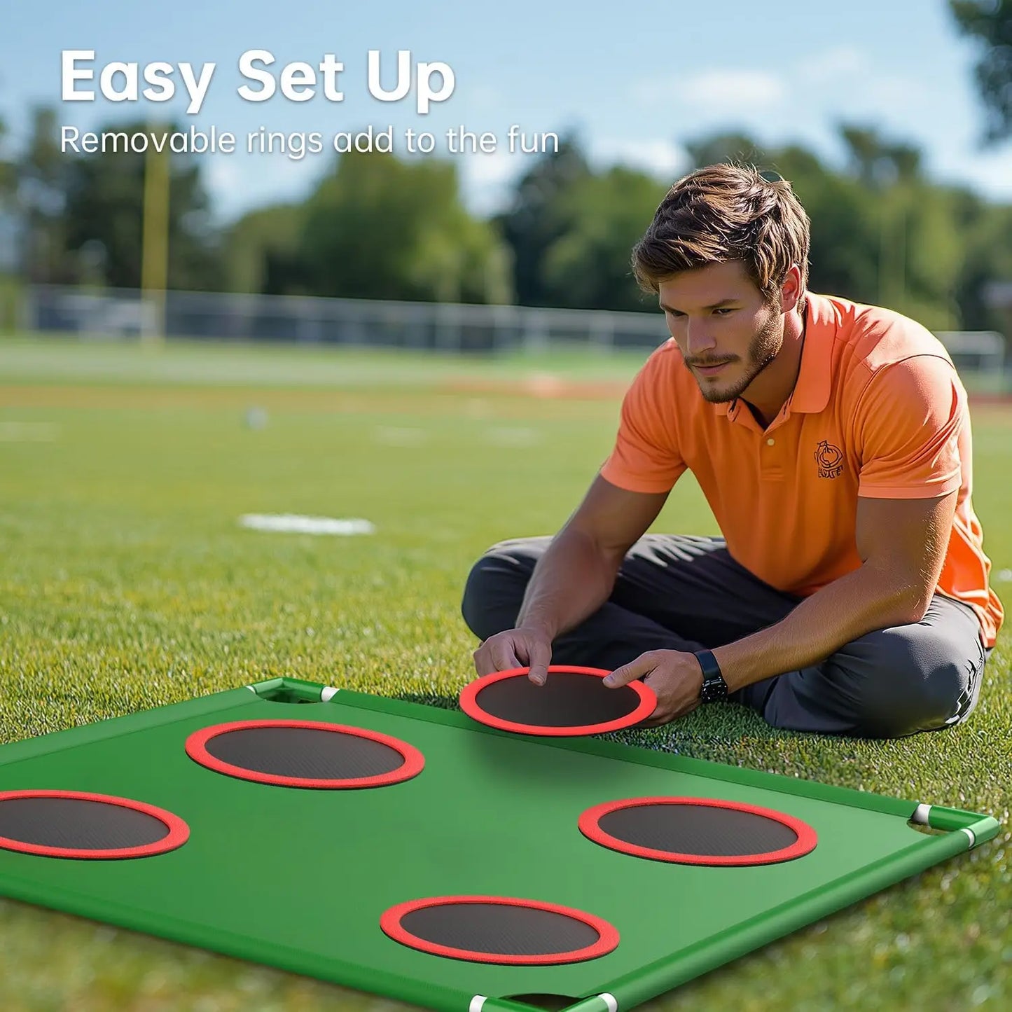 Golf Game Play Set for Golfers Fathers, with 20 Velcro Golf Balls, Putting Mat, Golf Putter and Carrying Bag, Indoor Outdoor