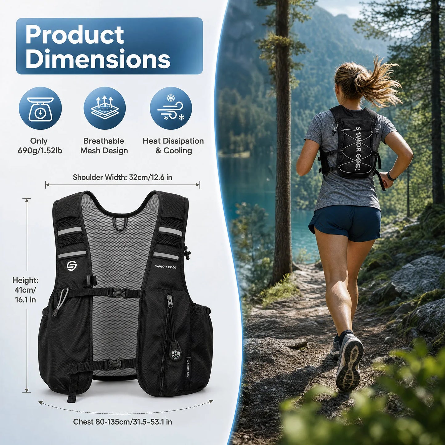 Snow Deer Tactical Cooling Vest With Built In Water Bladder