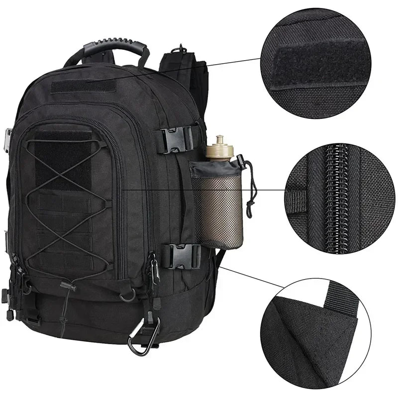 Water Resistant Tactical Nylon Backpack For Outdoor Hiking Travel