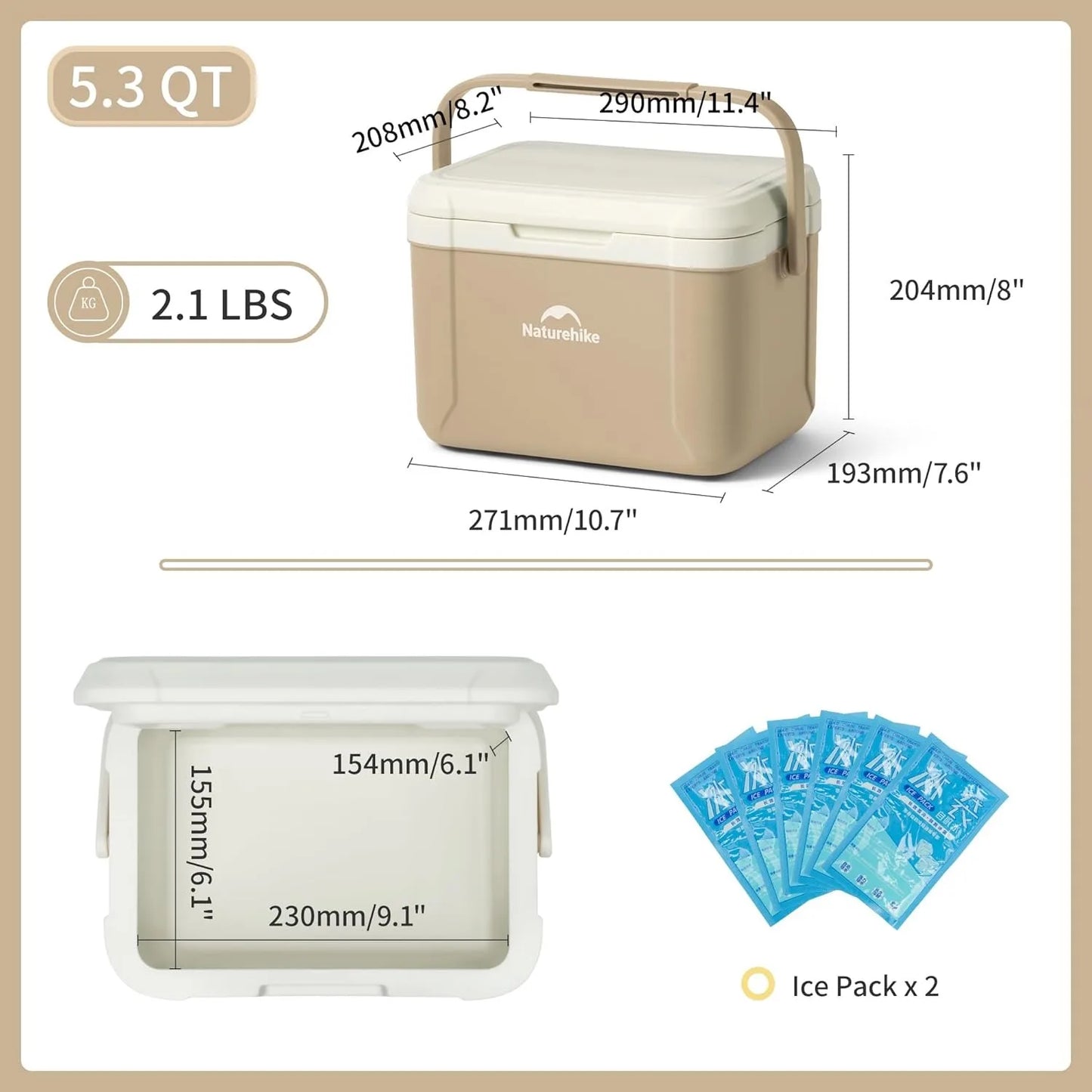 Naturehike Portable Cooler Box For Camping And Car Use