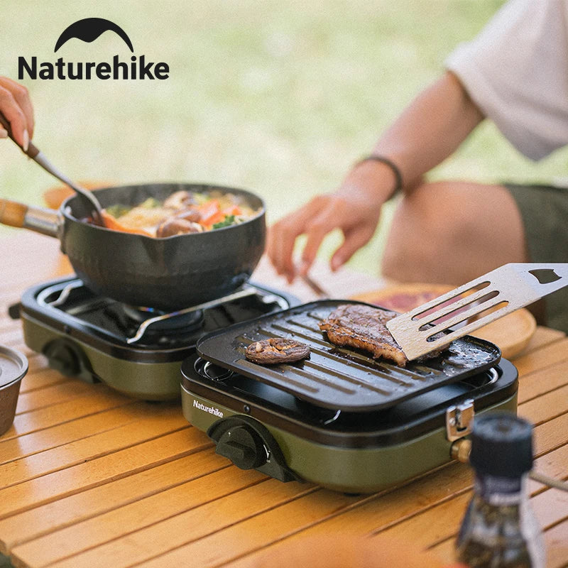 Naturehike Double Burner Camping Stove Portable Folding Gas Stove