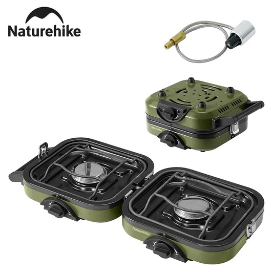 Naturehike 2 Burner Folding Camping Stove Propane 16000 BTU With Carry Bag