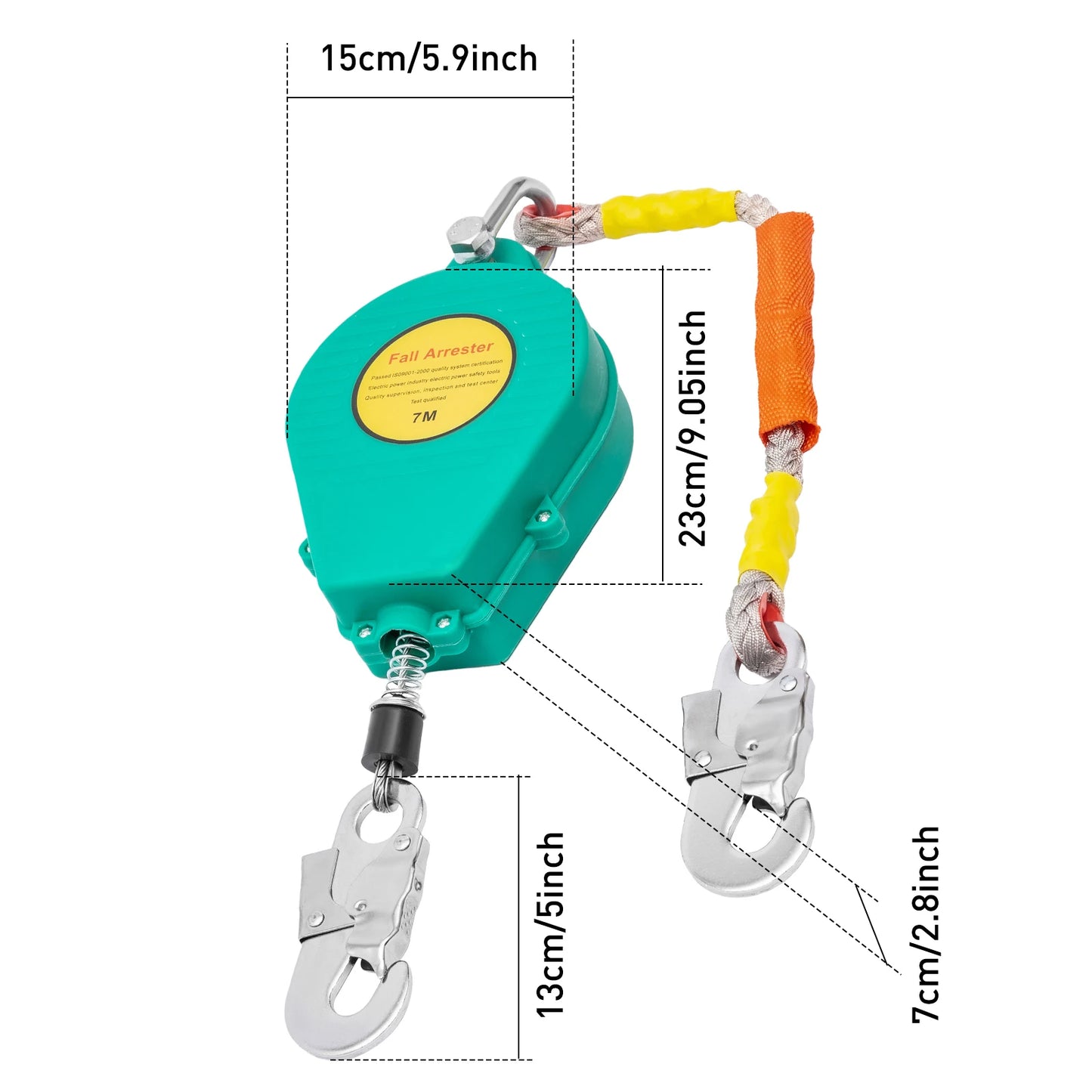 Fall Arrester Retracting Lifeline Alloy Steel Hook And Wire Rope