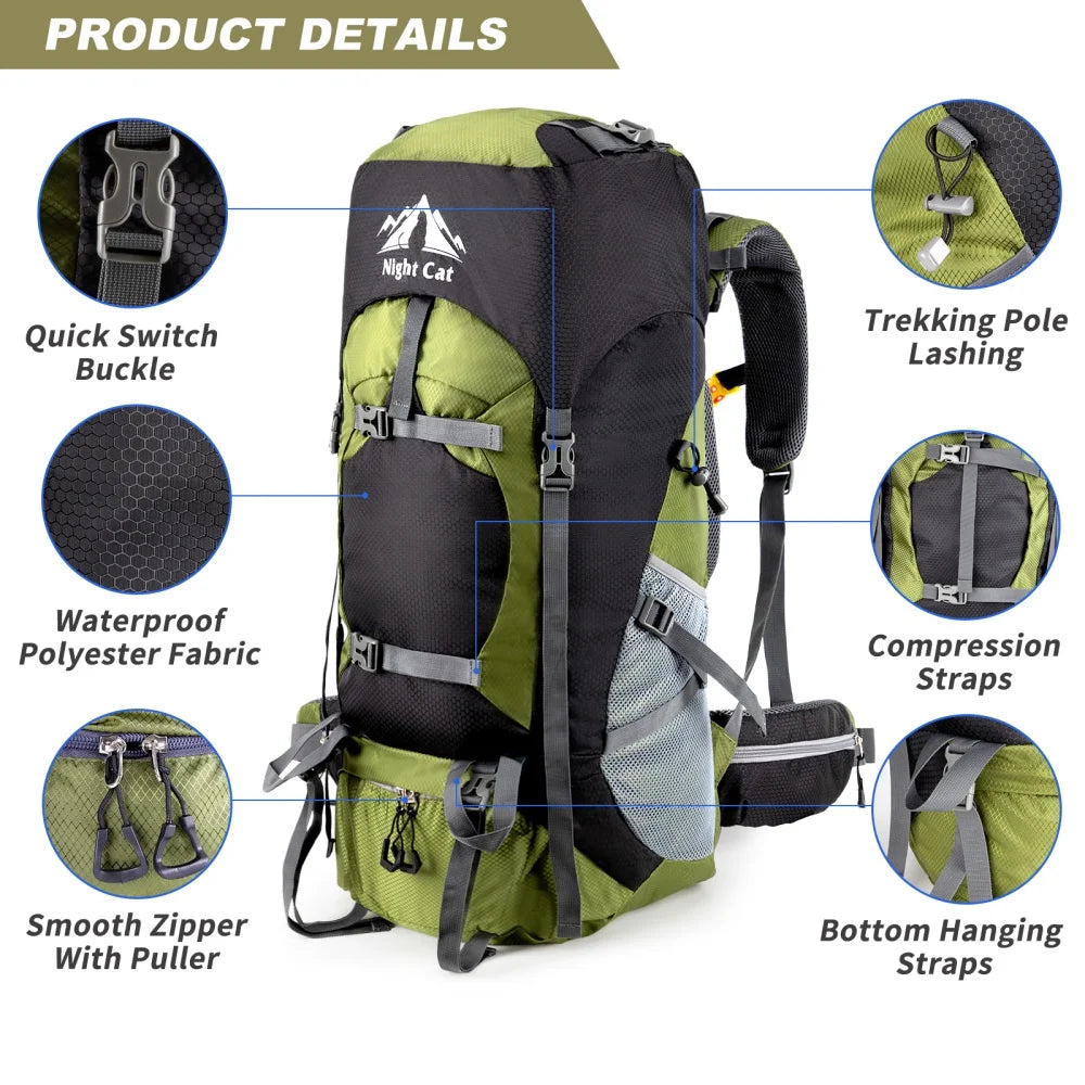 Night Cat Hiking Backpack Lightweight All Seasons Men Women