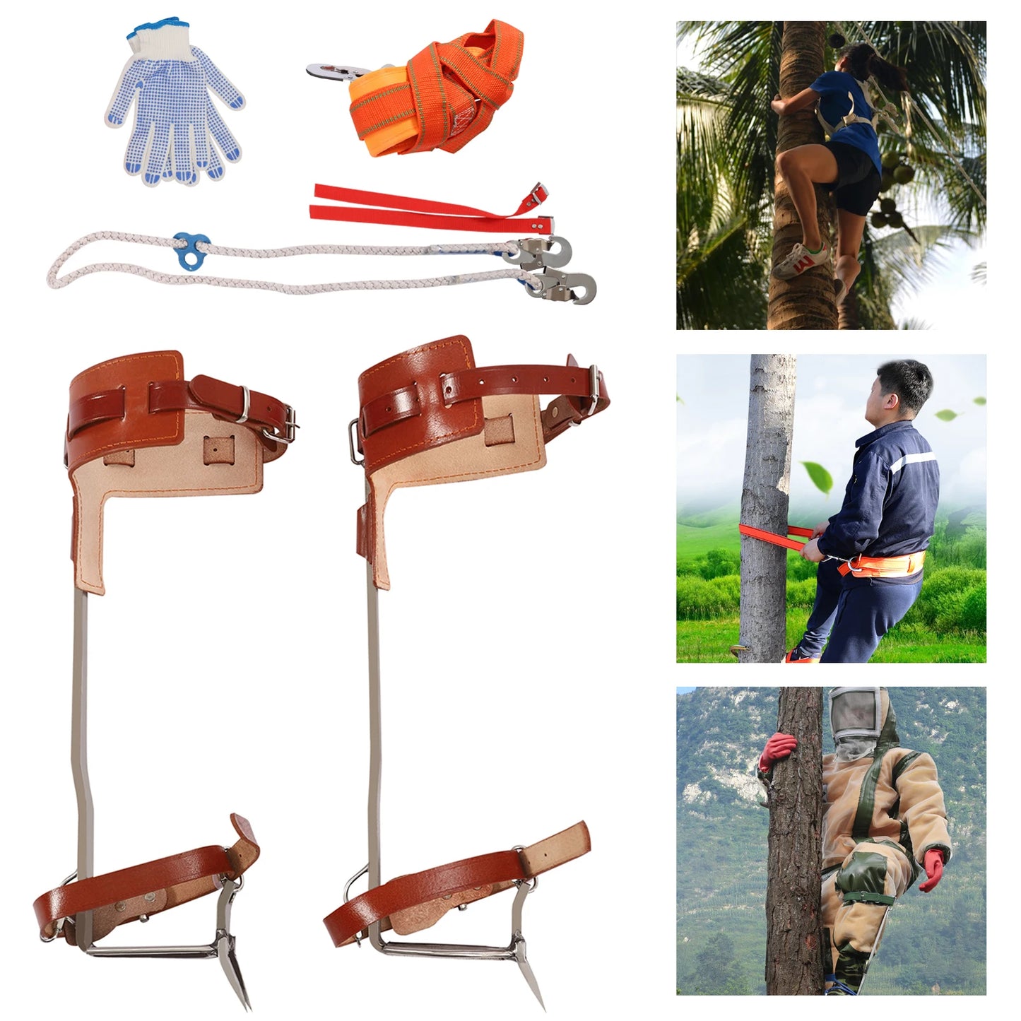 Tree Climbing Spike Gear Pedal Tool for Tree Work and Fruit Picking