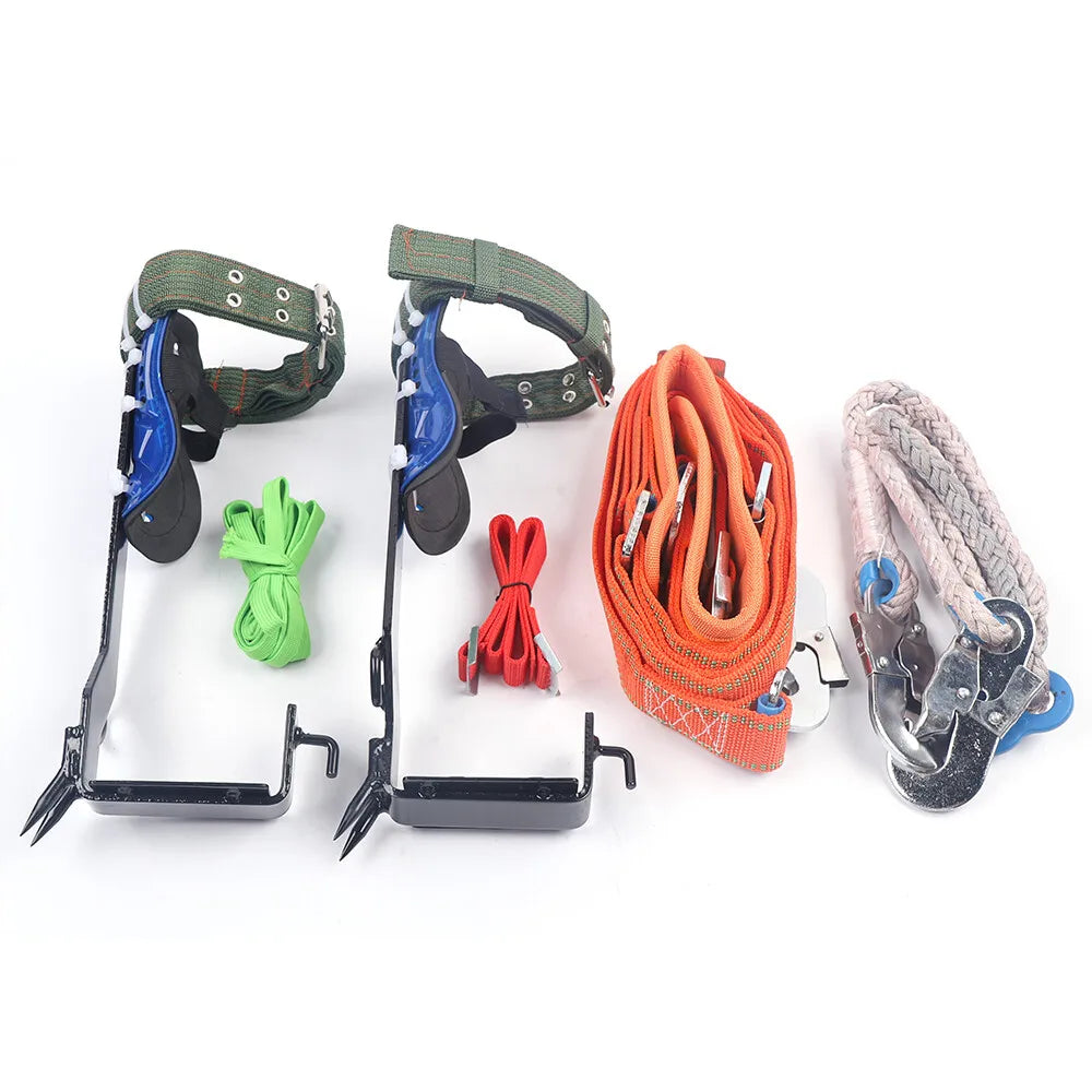 Bymaocar Tree Climbing Spike Set With Safety Belt And Carabiner