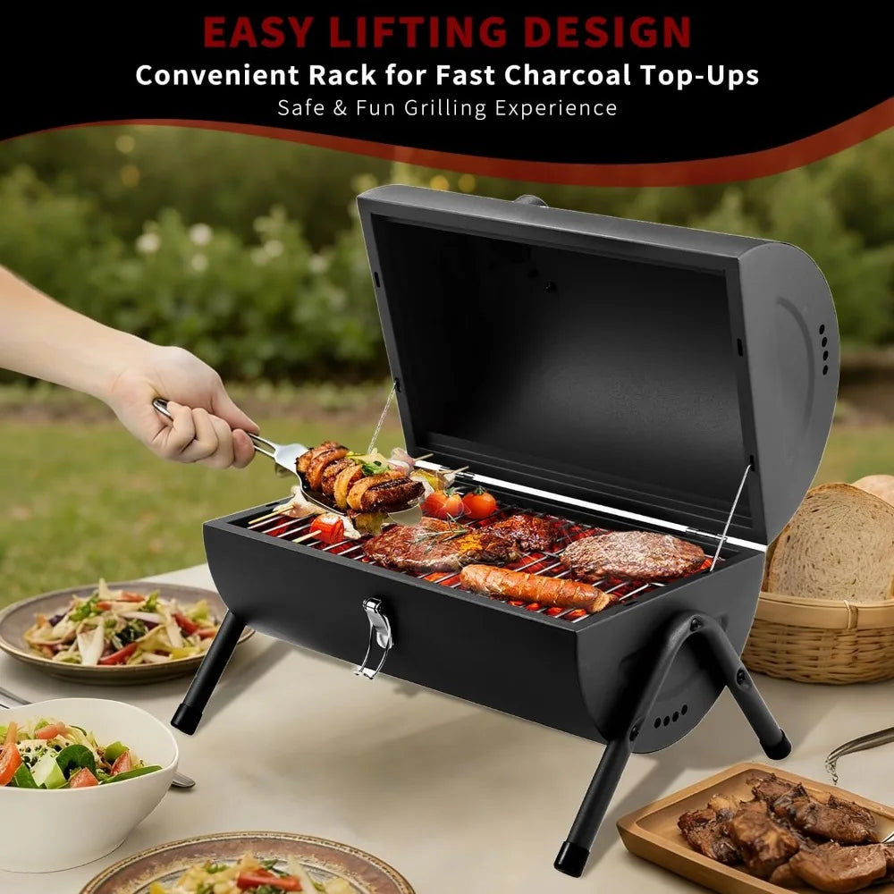 NBVCX Portable Charcoal Tabletop Grill For Outdoor BBQ