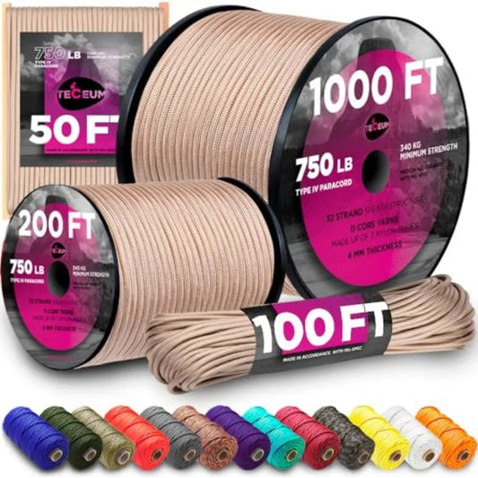 Paracord Rope Nylon Parachute Cord For Camping And Survival Gear