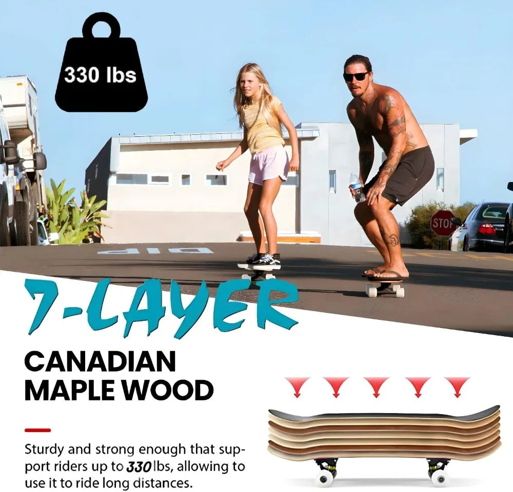 Complete Skateboard For Beginners And Pros 7 Ply Canadian Maple