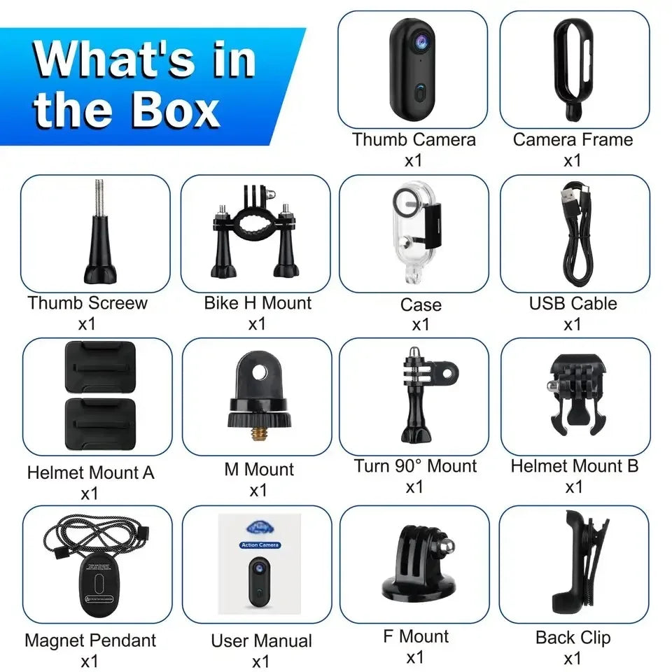 KIDKD 4K Action Camera for Bicycle Motorcycle Helmet WiFi