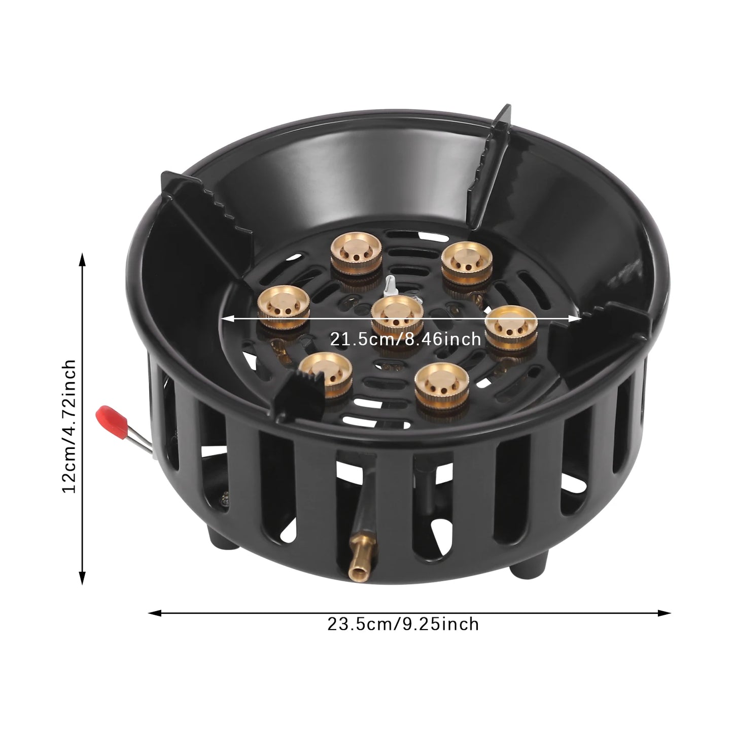 Rolled Steel Portable Camping Stove 72000 BTU 3 Adapter Windproof Cooker