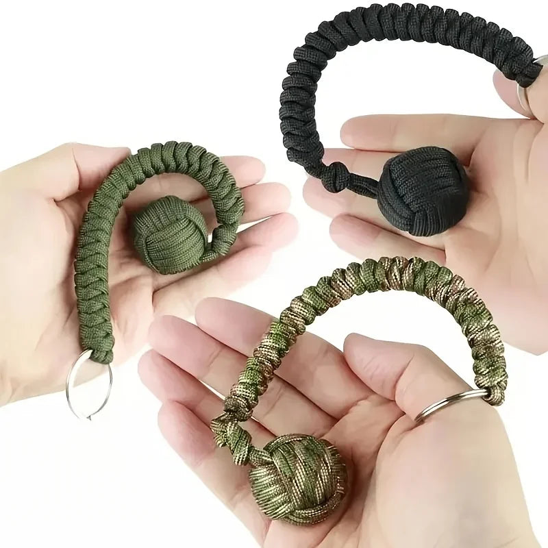 Outdoor Self Defense Umbrella Rope Monkey Fist Steel Ball Chain