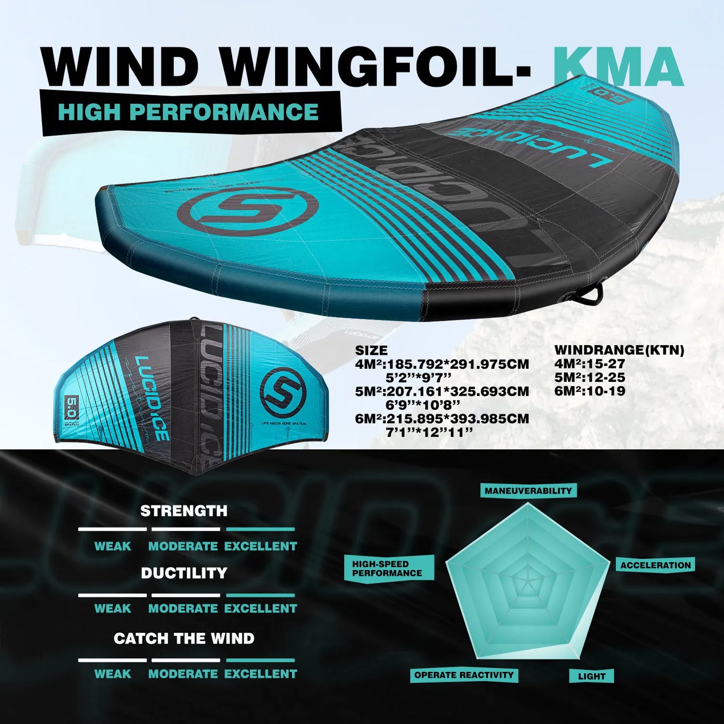 Spatium Lucid Ice Racing Inflatable Wing Foiling Handheld