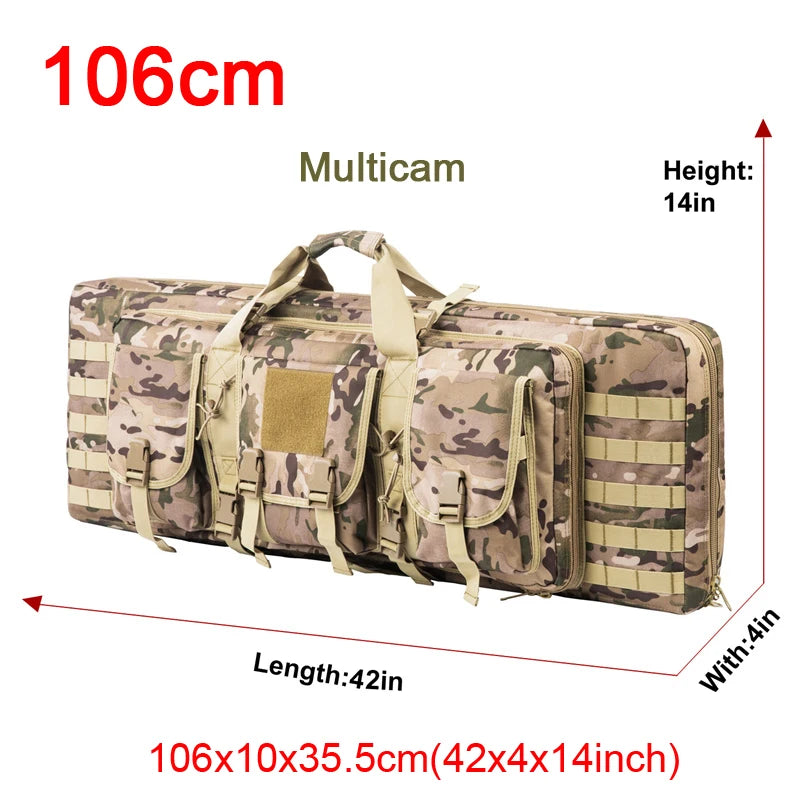 LQARMY Tactical Double Rifle Case Molle Bag Sniper Airsoft Gun