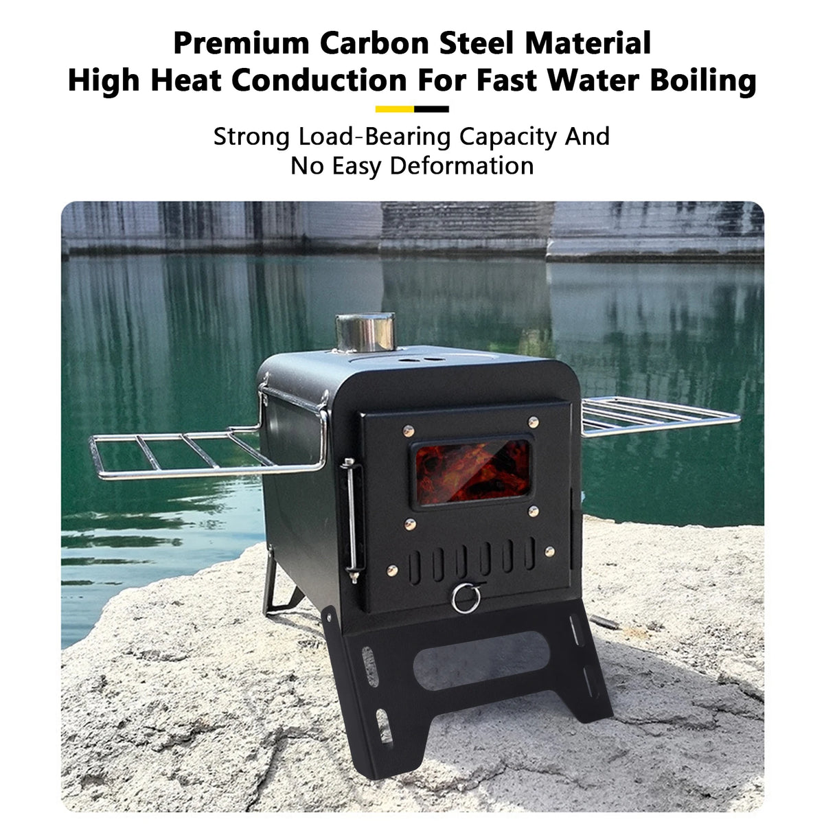 Portable Folding Wood Burning Stove For Tent Camping And Cooking
