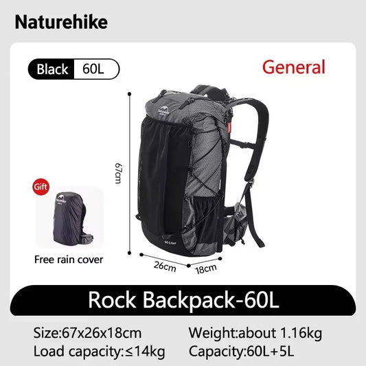 Naturehike Rock Hiking Backpack With Rain Cover And Large Capacity