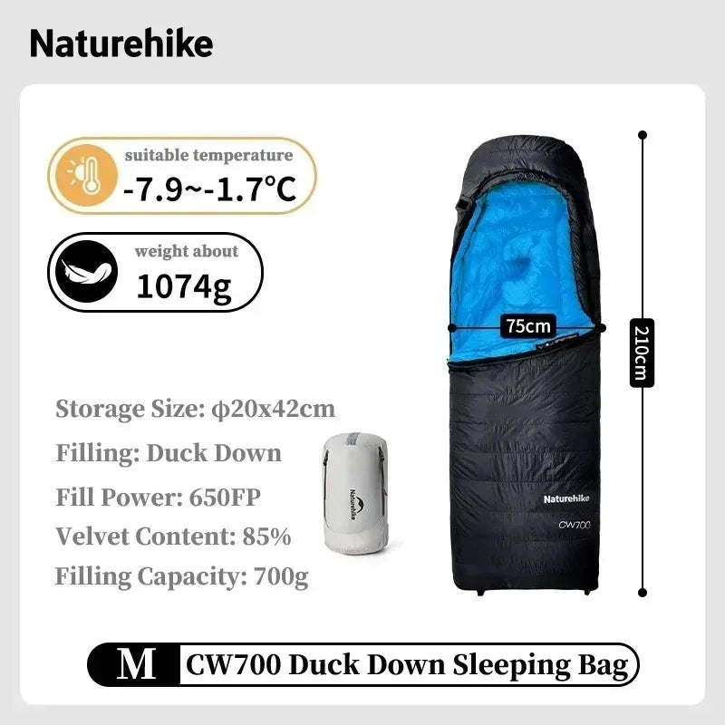 Naturehike CW700 Ultralight 650FP Duck Down Winter Envelope Sleeping Bag