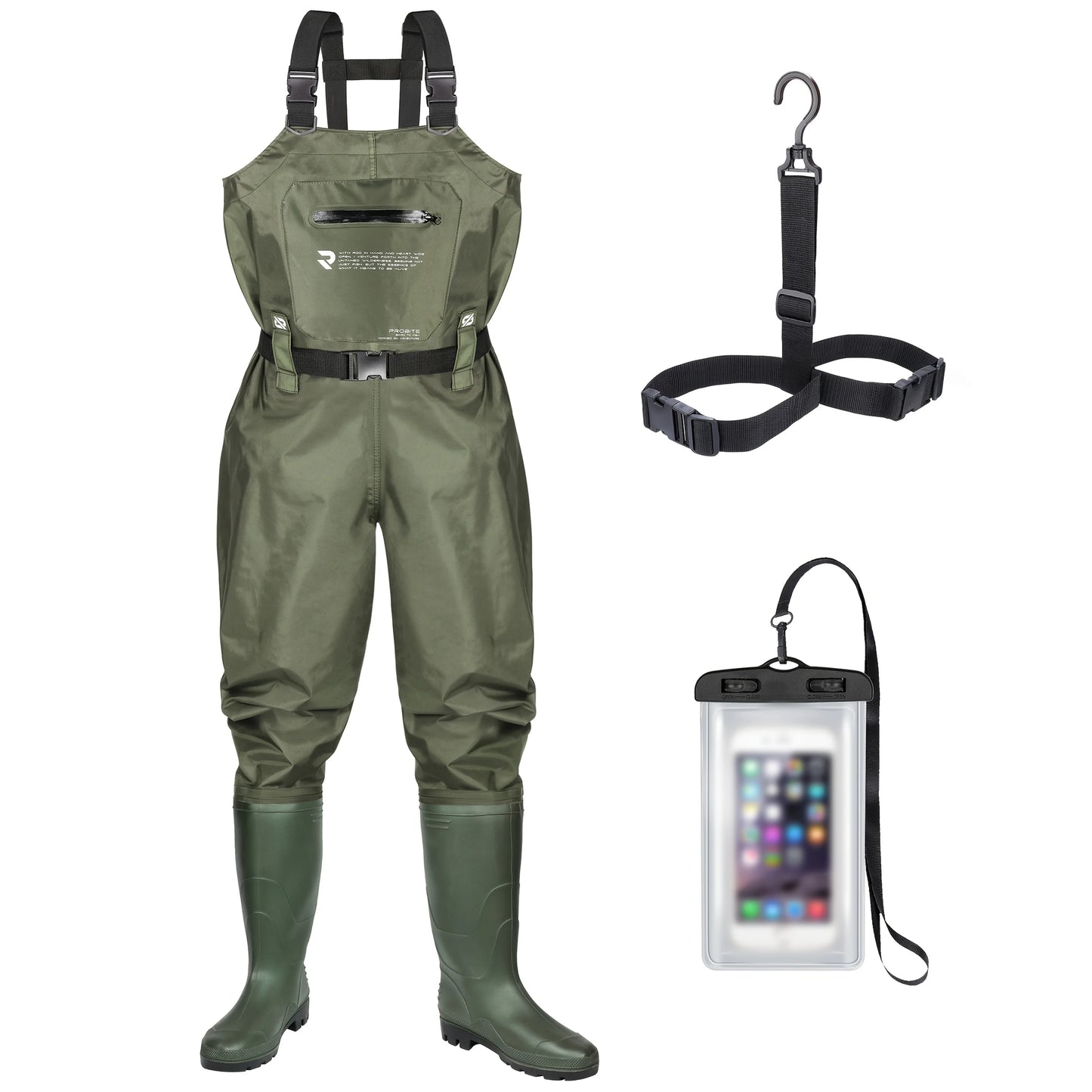 RUNCL Chest Waders for Men Women With Boots 210D Nylon PVC Breathable Hunting