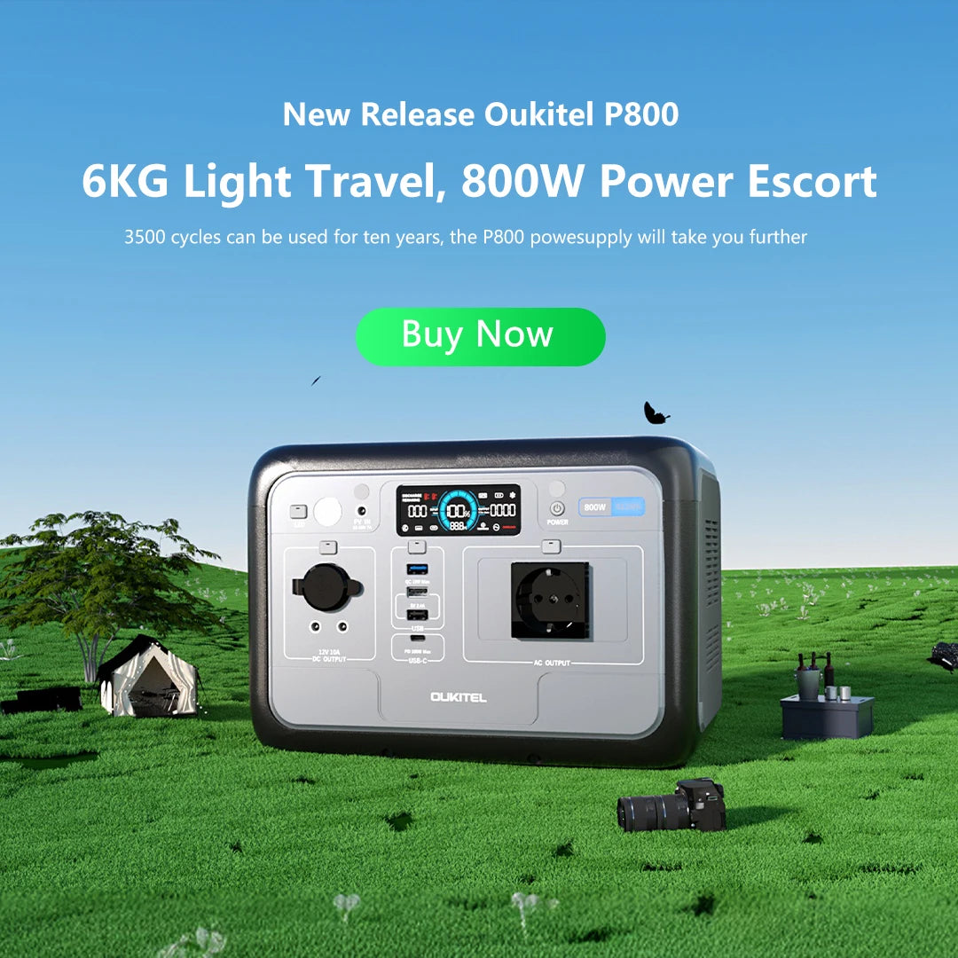 OUKITEL P800 Portable Power Station 512Wh LiFePO4 800W Output
