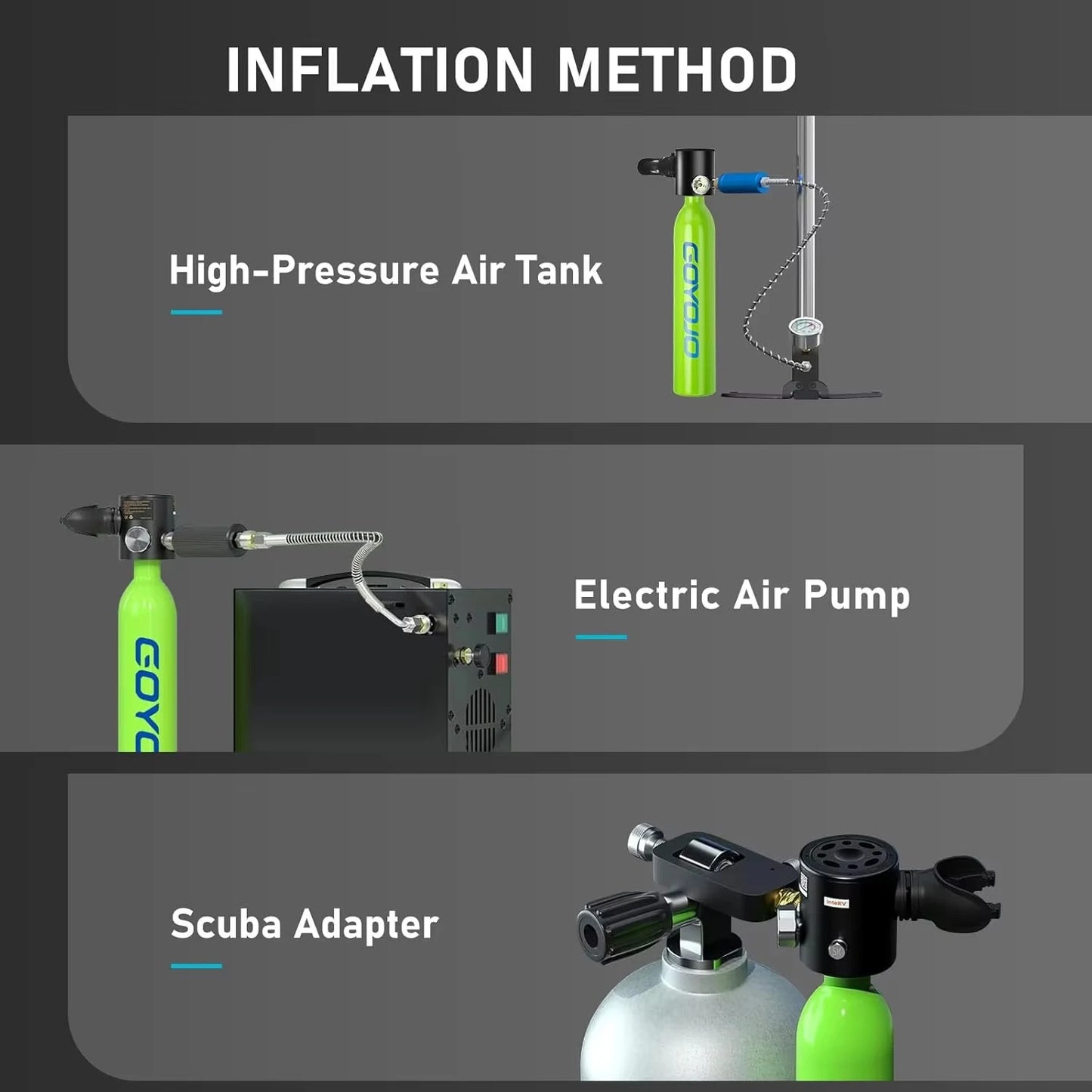 GOYOJO Mini Scuba Tank Portable Emergency Diving Cylinder For Snorkeling