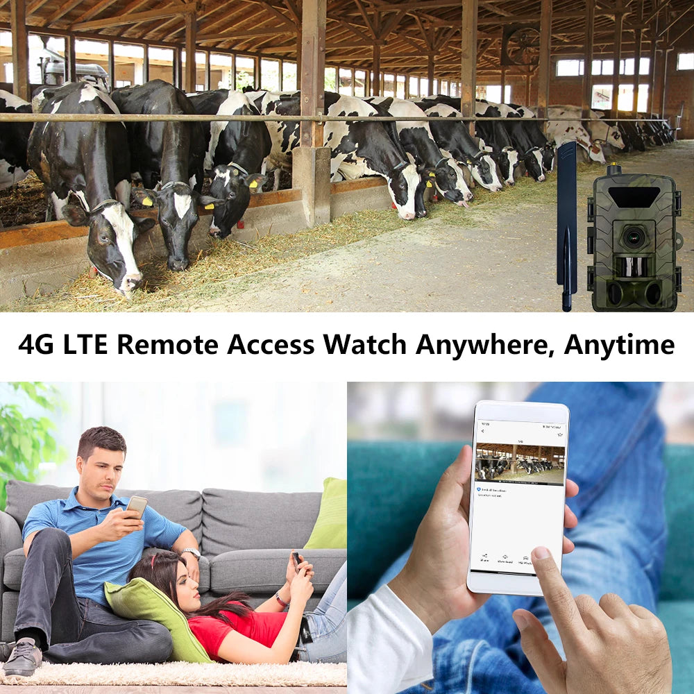 Fargarloo 4G App Controlled Trail Camera 60MP 1296P Night Vision