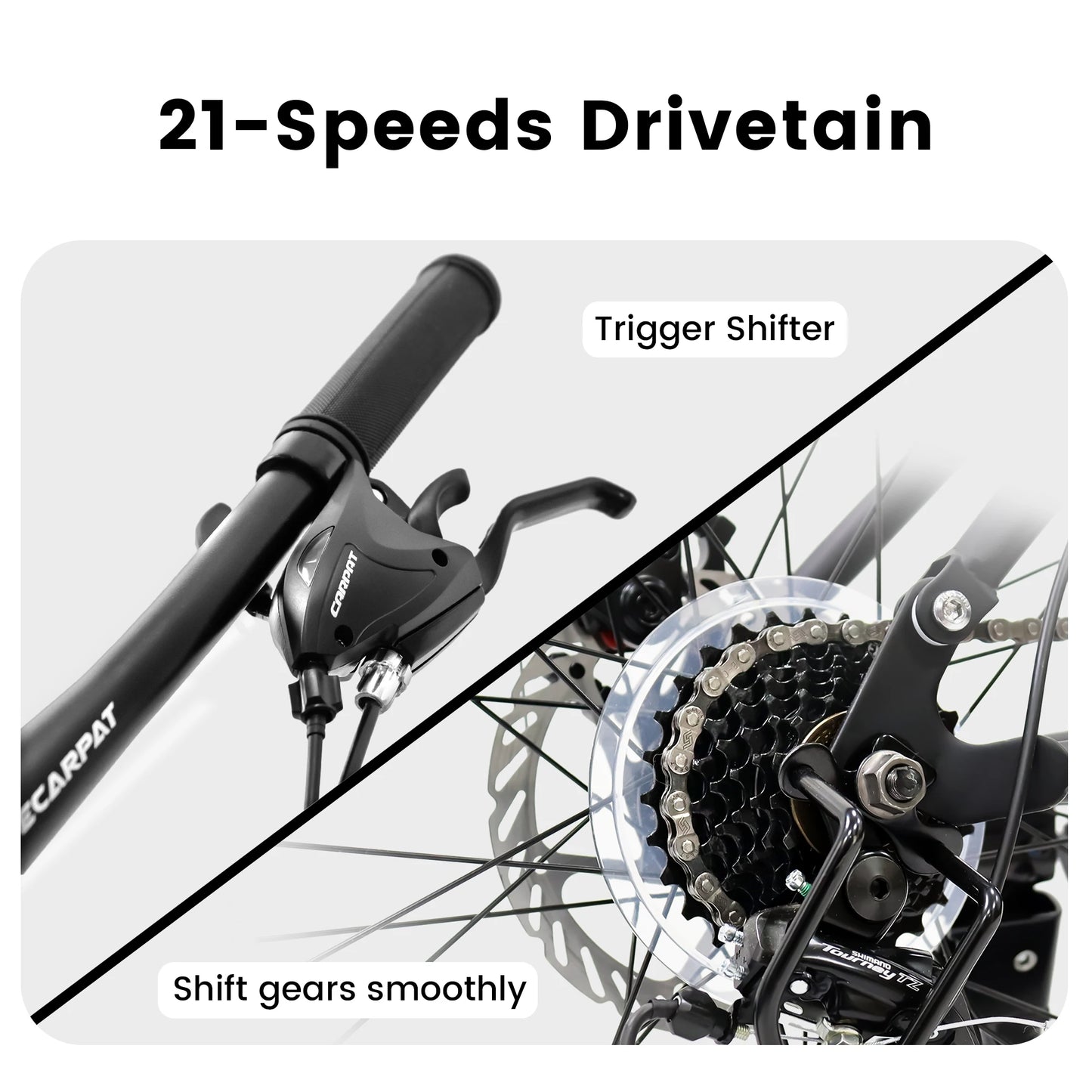 Ecarpat Dual Full Suspension Mountain Bike with 21-Speed Disc Brakes