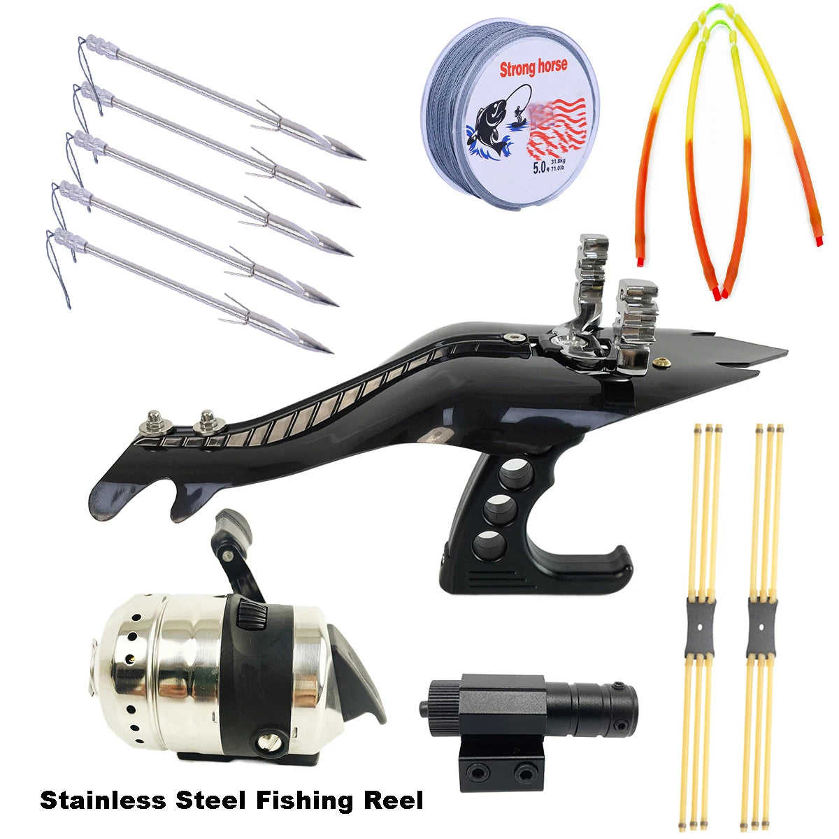 Outdoor Slingshot Set Jungle Hunting Catapult With Fishing Wheel