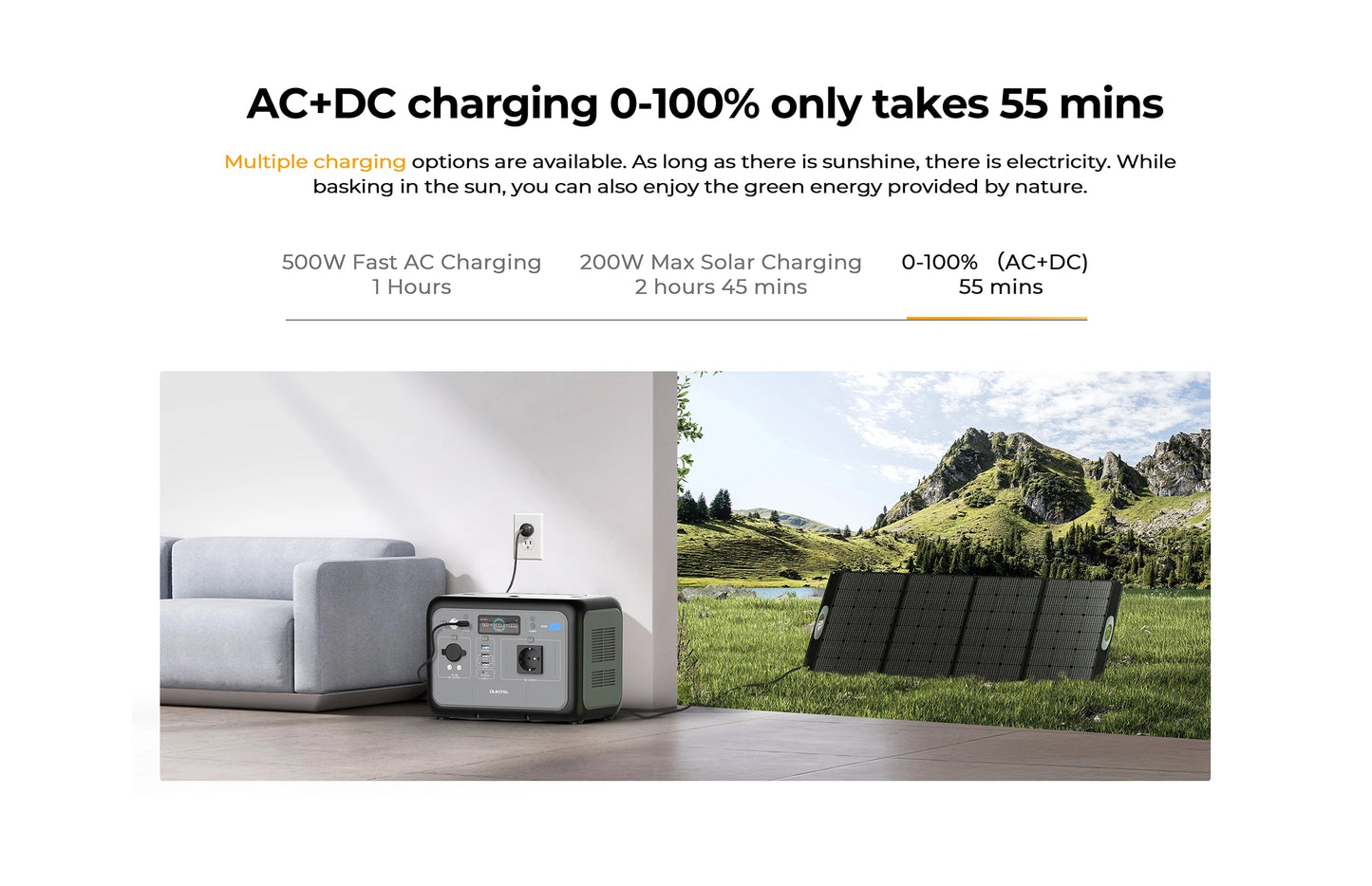 OUKITEL P800 Portable Power Station 512Wh LiFePO4 800W Output