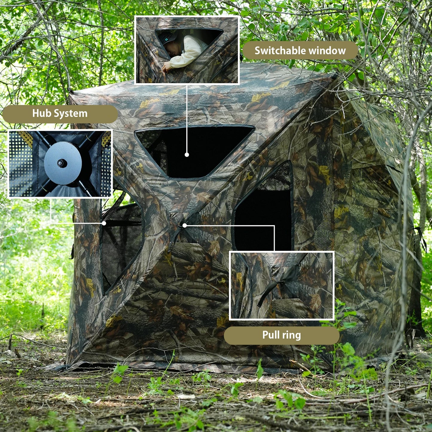 Pakicetus Terrain 360 See Through Hunting Blind Pop Up Tent