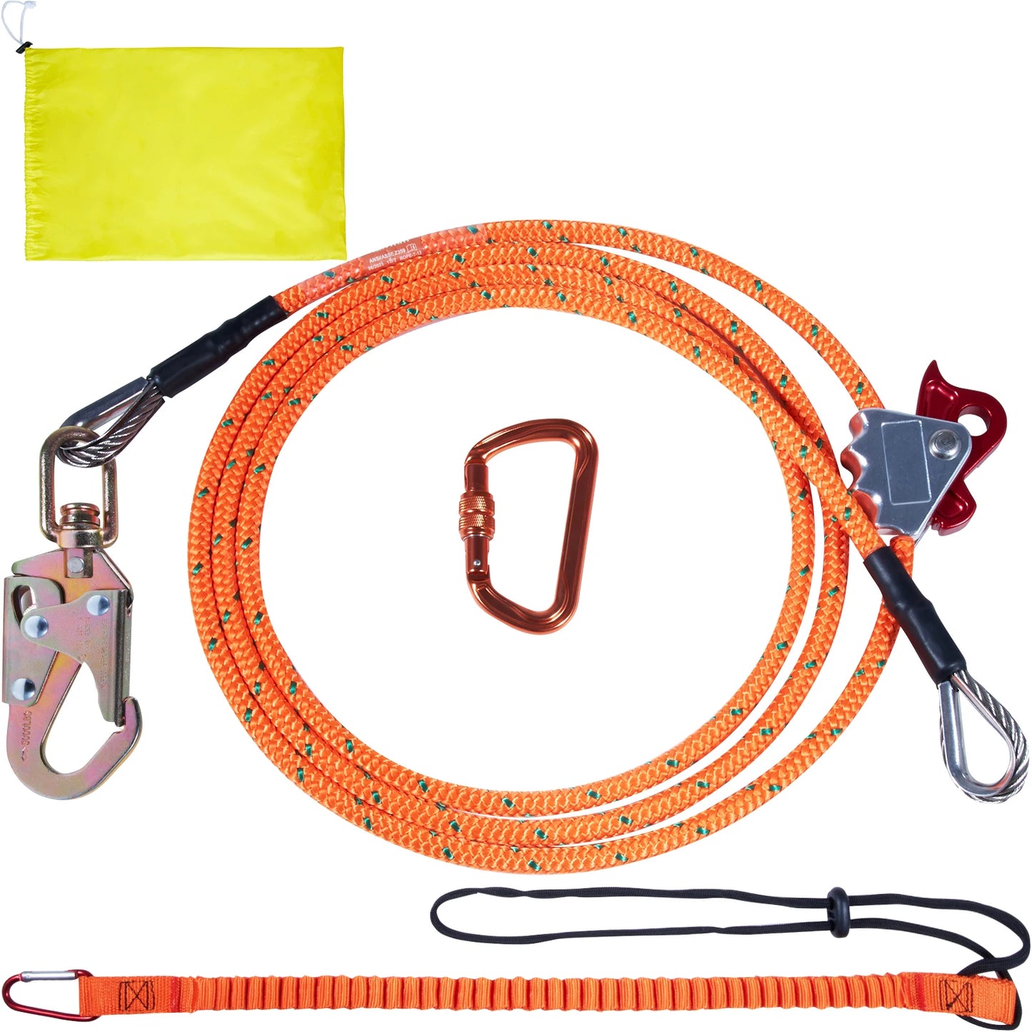 SucceBuy 25KN Steel Wire Flip Line Kit With Snap Hooks