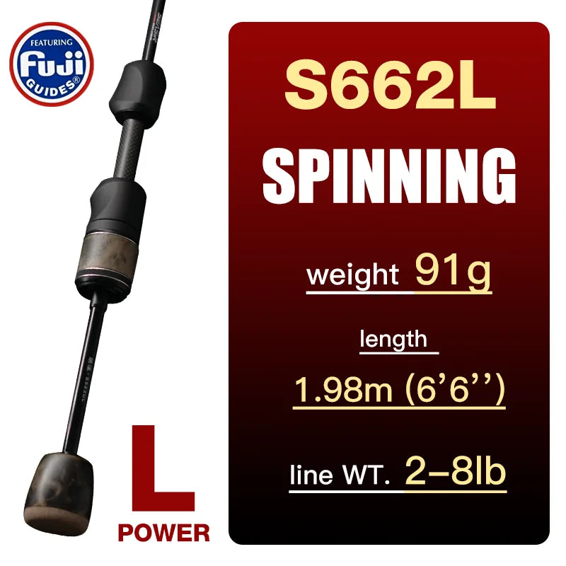SeaSir Ultralight Spinning Baitcasting Fishing Rod With Carbon Handle