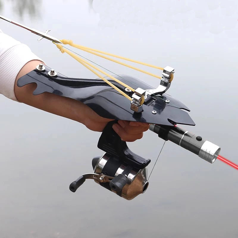 Outdoor Slingshot Set Jungle Hunting Catapult With Fishing Wheel