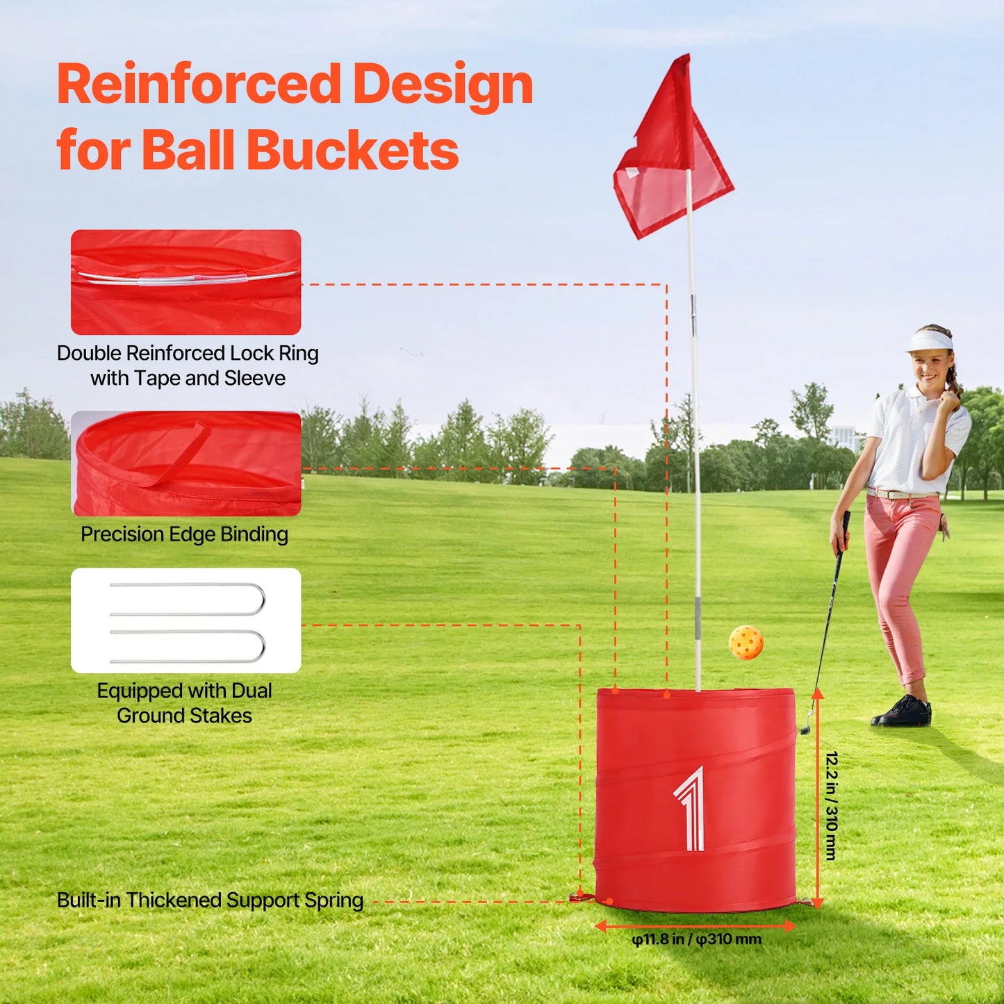 SucceBuy Portable Backyard Golf Game 3 Hole 6 Hole Set
