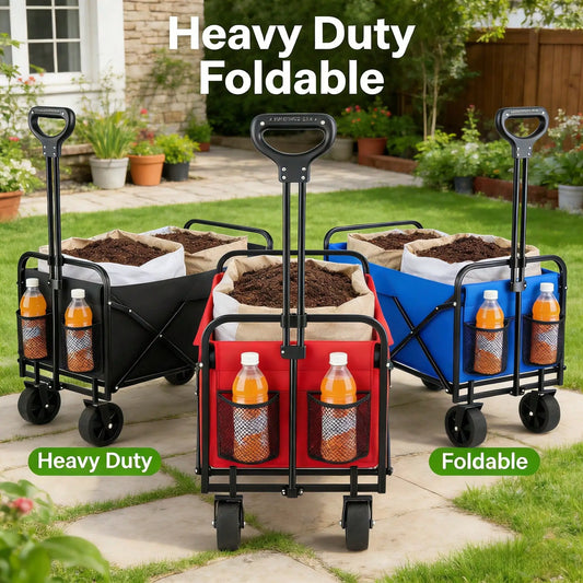 Heavy Duty All Terrain Folding Wagon Cart 680 Lbs Capacity