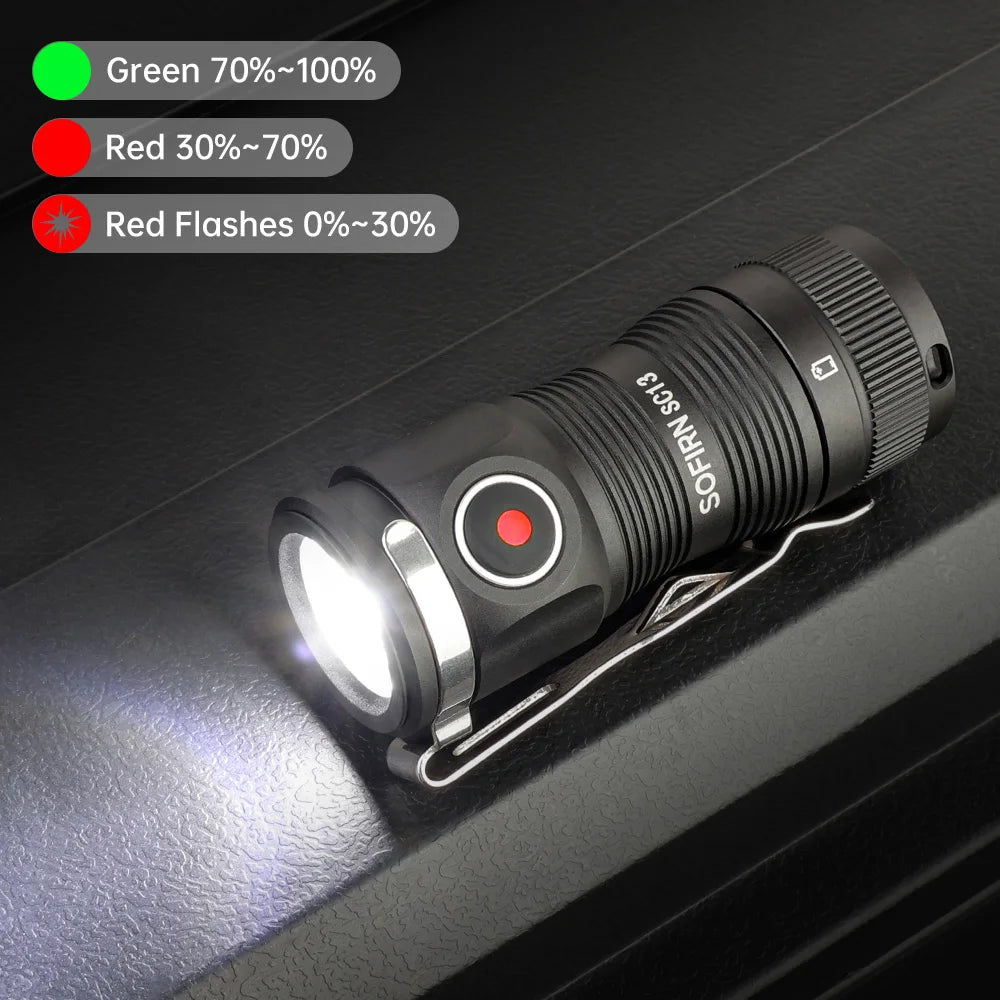 Sofirn Sc13 Edc Tactical Mini Led Rechargeable Flashlight
