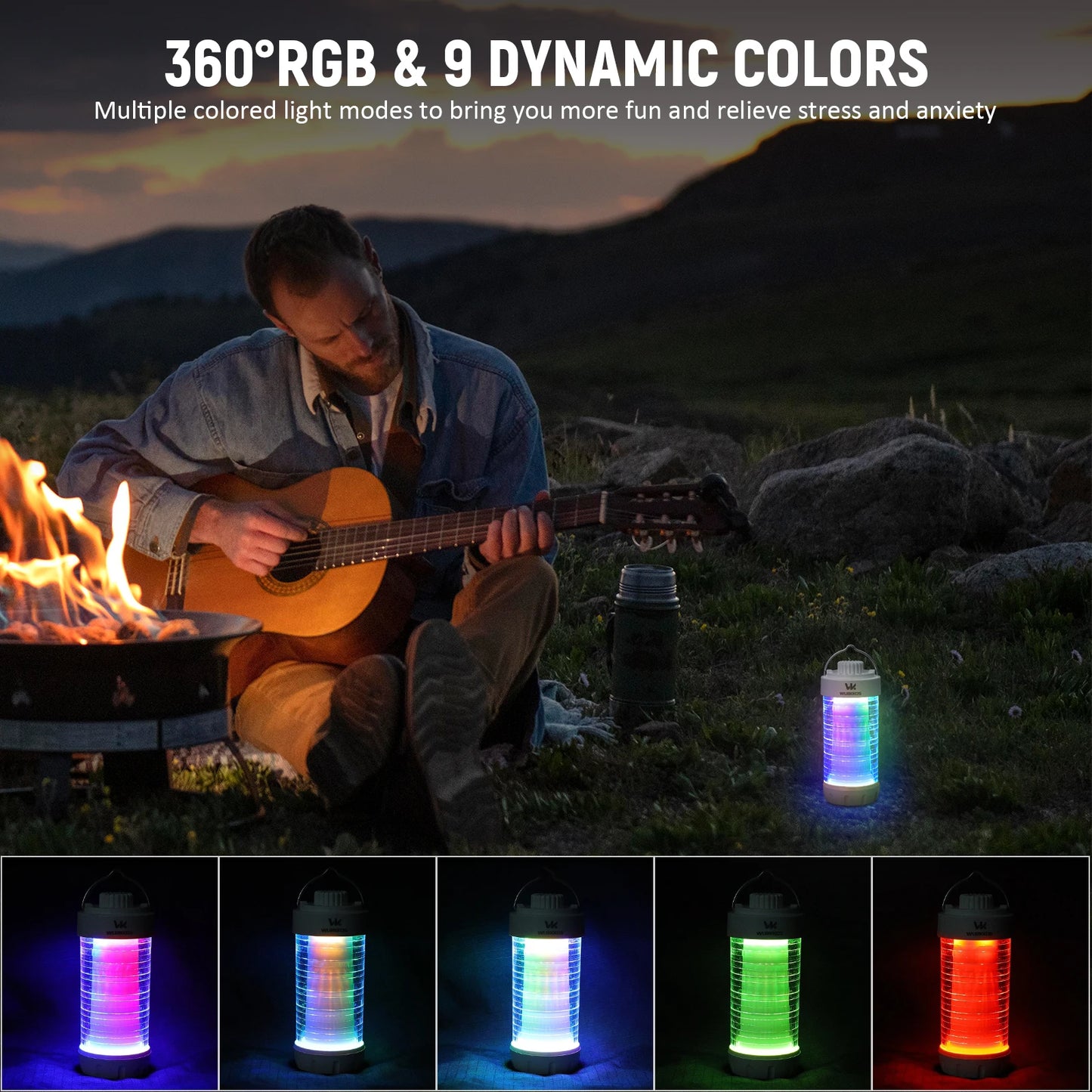 Wurkkos CL01 Camping Lantern 550LM RGB LED Flashlight Waterproof