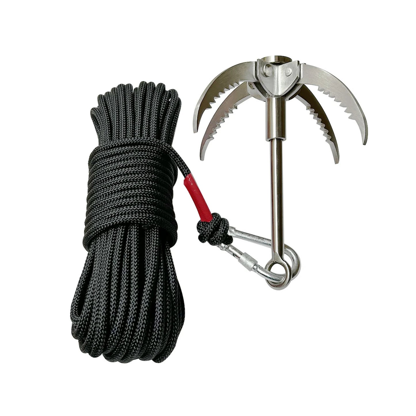Outdoor Grappling Hook Anti-Slip Survival Rock Climbing Hook 20M Stainless Steel Flying Tiger Claw for Outdoor Hiking